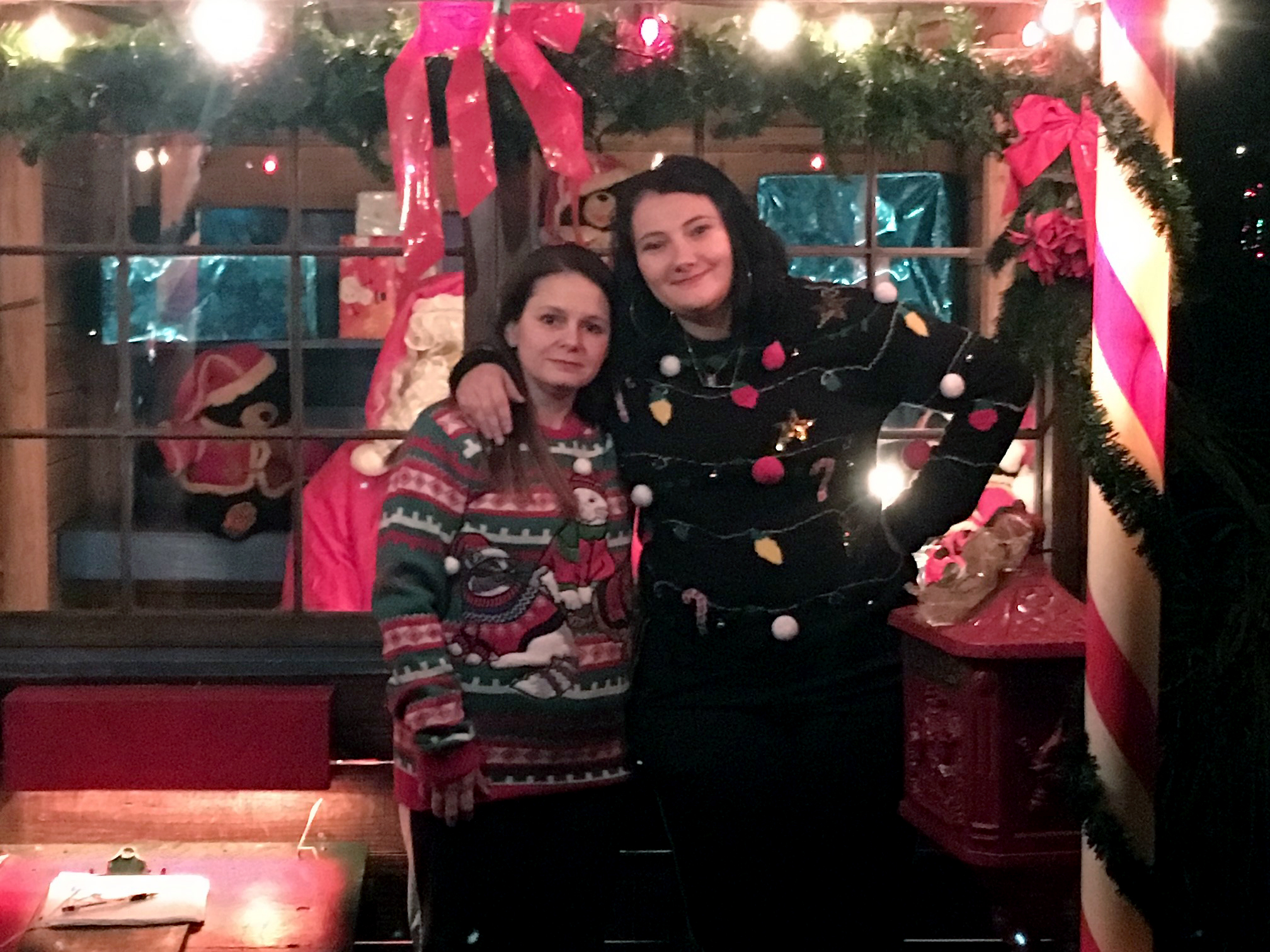 Tiffany Dugas, left, with her daughter, Sami, at Christmas