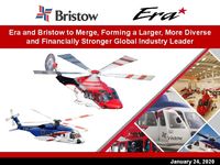 Era and Bristow to Merge, Forming a Larger, More Diverse and Financially Stronger Global Industry Leader